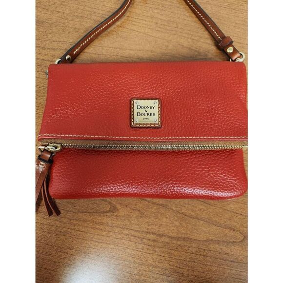 Dooney & Bourke Pebble Grain Foldover Zip Crossbody - Picture 1 of 13
